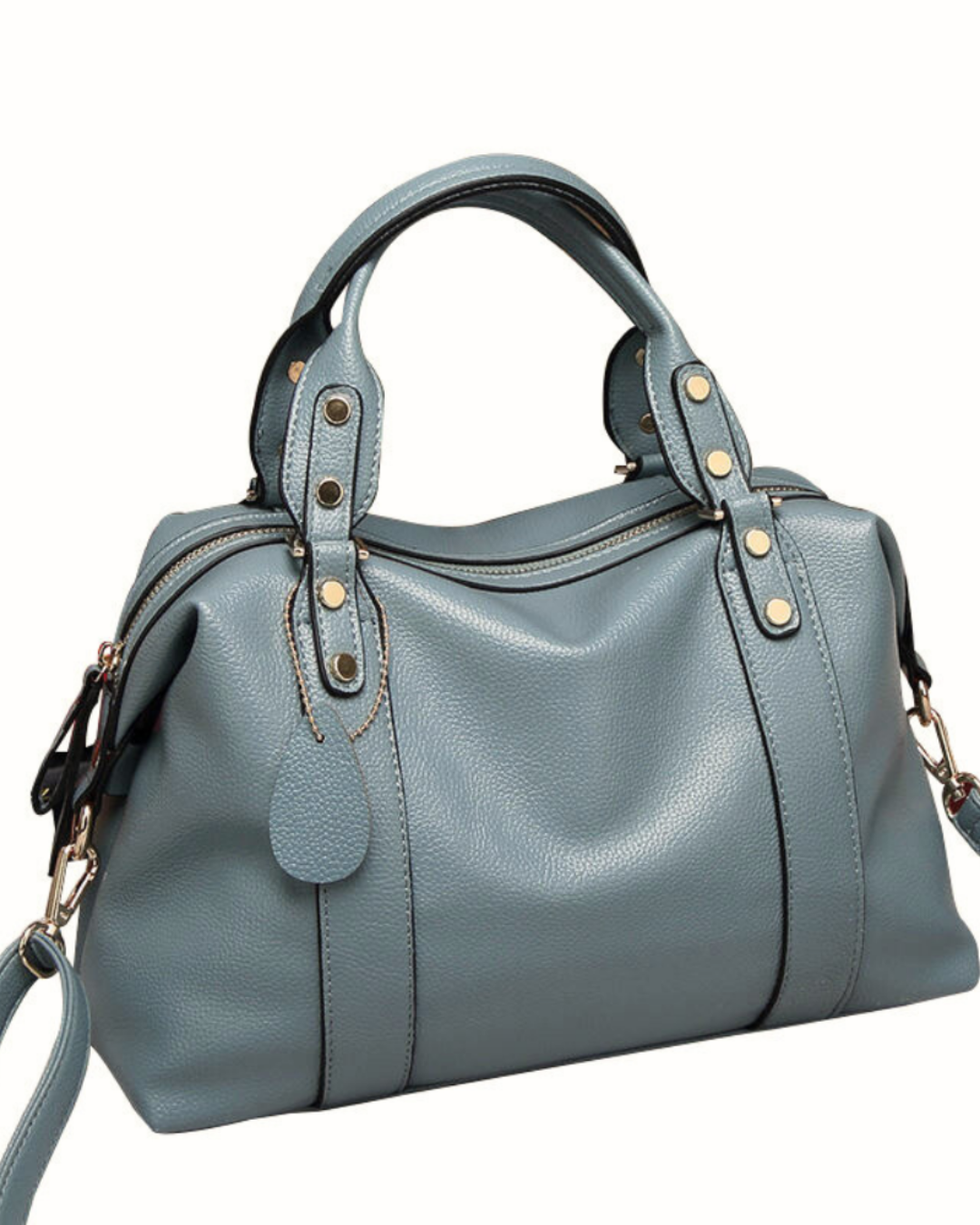 Cartera Cuero Pu Cierre Y Remaches