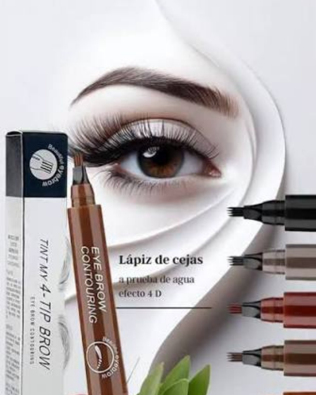 Delineador De Cejas 4 Puntas Tinta Sem